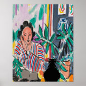 Nancy on Cell Phone & Cat, add文字, Poster ポスター (正面)