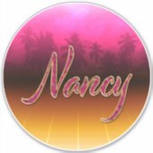 Nancy Vorname Name golden pink Aufkleber Sticker シール (正面)