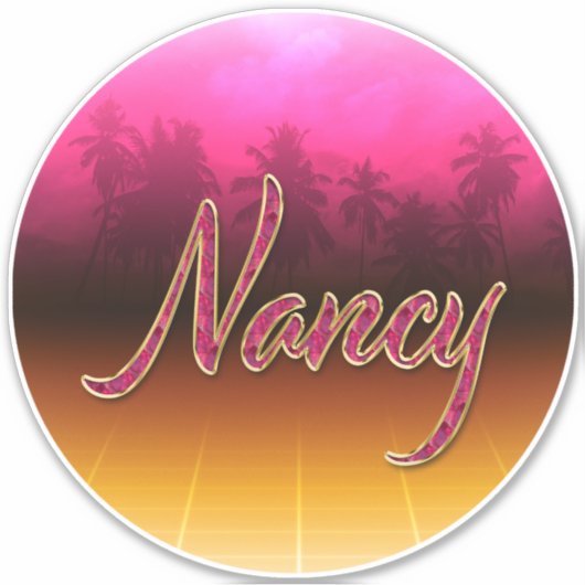 Nancy Vorname Name golden pink Aufkleber Sticker シール (正面)