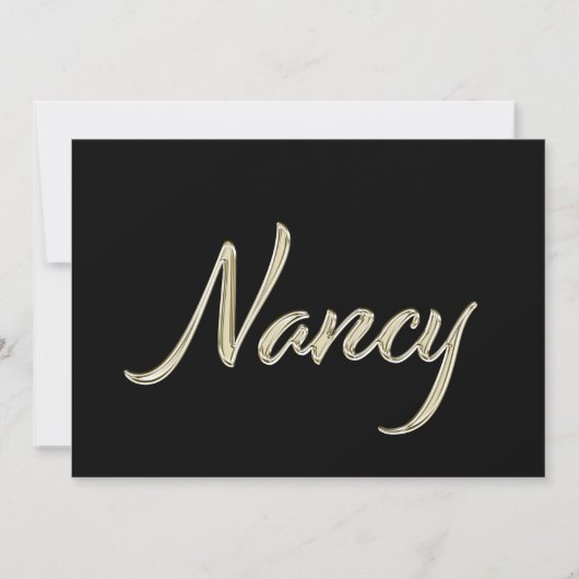 Nancy white gold Handwriting Karte カード (正面)