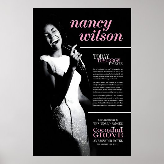 Nancy Wilson jazz poster - Live at the Cocoanut ポスター (正面)