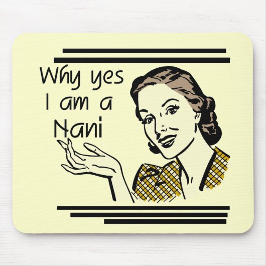 NaniのレトロのTシャツおよびギフト マウスパッド (正面)