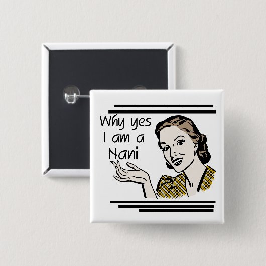 NaniのレトロのTシャツおよびギフト 缶バッジ (正面&裏面)
