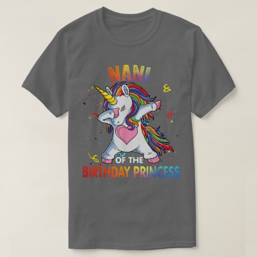 Naniの誕生日女の子の父ギフトUnicorn Birt Tシャツ (デザイン正面)
