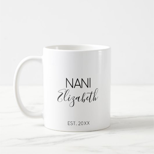 Nani おばあちゃん 名前入り妊娠発表 コーヒーマグカップ (左)