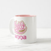 Nannaのギフトのピンク ツートーンマグカップ (正面左)