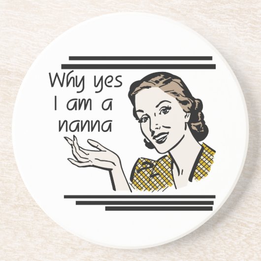 NannaのレトロのTシャツおよびギフト コースター (正面)