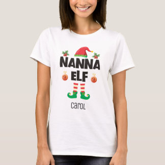 Nanna小妖精や小人ファミリー一致のクリスマス服名 Tシャツ