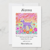 Nanna Birthday Card Child hand  Drawing photo  ノートカード (正面)