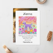 Nanna Birthday Card Child hand  Drawing photo  ノートカード (正面/裏面インサイチュ)