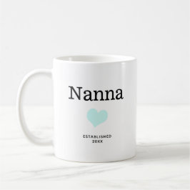 Nanna, Blueハート，写真独身のカスタム コーヒーマグカップ