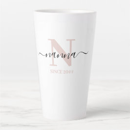 Nanna Elegant Script モノグラム ブラッシュピンク カフェラテマグ