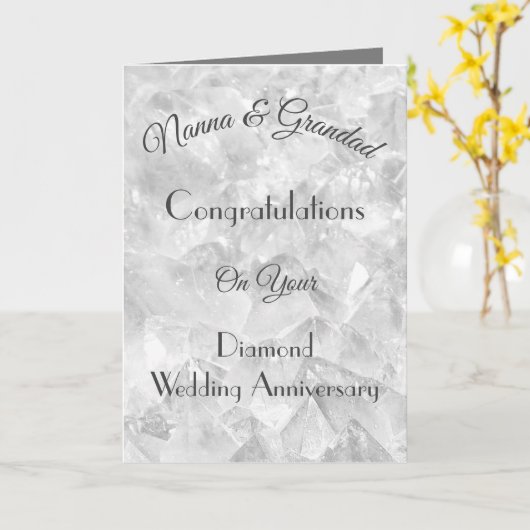 Nanna & Grandad Diamond Anniversary Greeting Card カード (黄色い花)