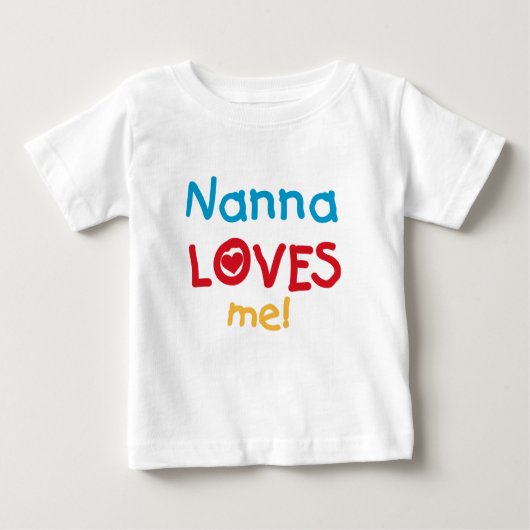 Nanna Loves Me Tシャツとギフト ベビーTシャツ (正面)