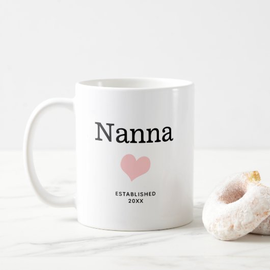 Nanna, Pinkハート,写真独身のカスタム コーヒーマグカップ (ドーナツ)