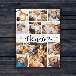 Nanna We Love youハートモダンPhoto Collage フリースブランケット