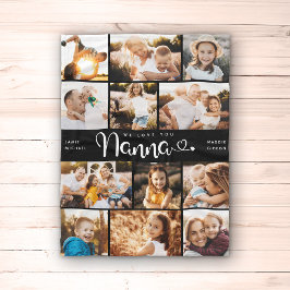 Nanna We Love youハートモダンPhoto Collage フリースブランケット