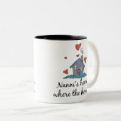 Nanniの家はハートがあるところです ツートーンマグカップ (正面右)