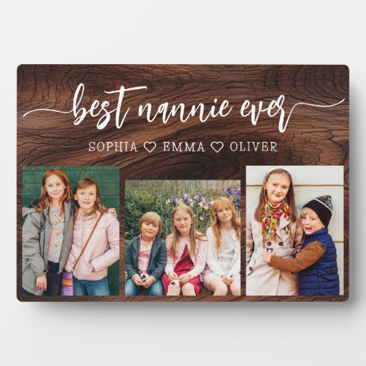 Nannie最高の Ever Woodの孫フォトコラージュ フォトプラーク (正面)