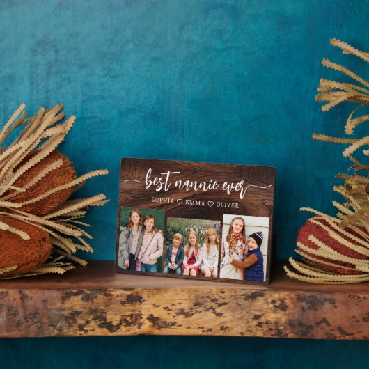 Nannie最高の Ever Woodの孫フォトコラージュ フォトプラーク (側面)