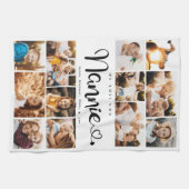 Nannie We Love youハートモダンPhoto Collage キッチンタオル (横)