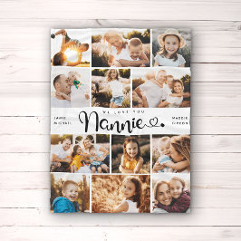 Nannie We Love youハートモダンPhoto Collage フリースブランケット