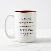 Nannyは私の名前スポイリングは私のゲーム写真ギフトである ツートーンマグカップ (左)