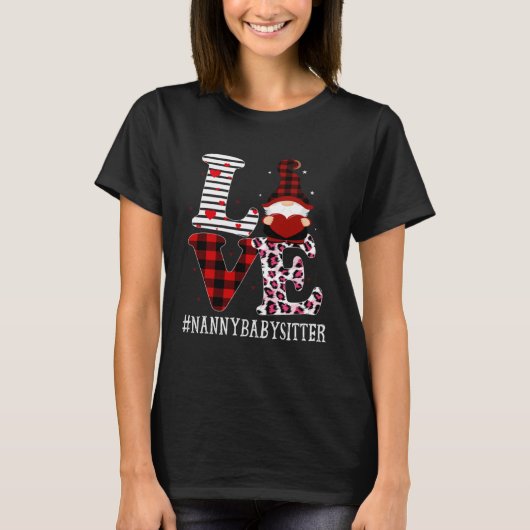 Nannyベビーシッター愛する女性レオパード感謝V Tシャツ (正面)