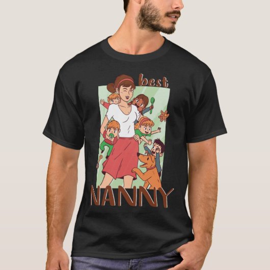 NANNY 最高の Babysistter in the worldアイディア Tシャツ (正面)