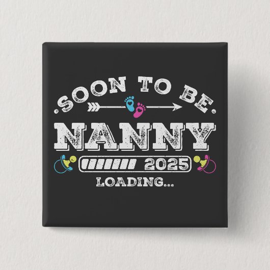 Nanny 2025ローディングスクエアボタン 缶バッジ (正面)