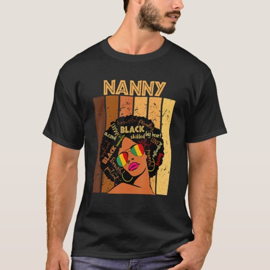Nanny Afro African Americanプライド女性ブラックホイスト Tシャツ (正面)