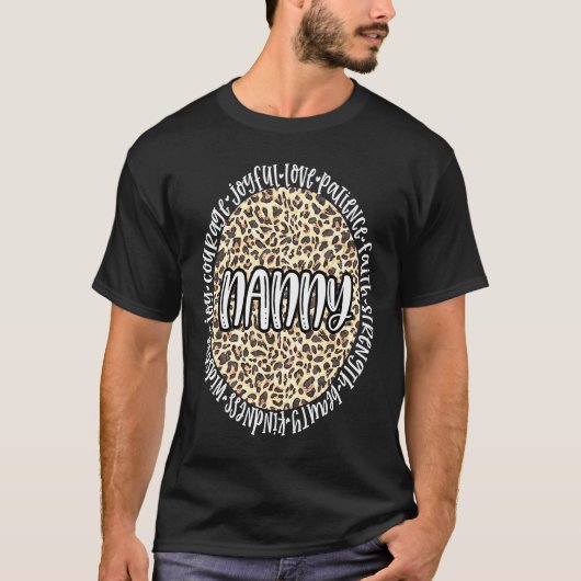 NANNY Cheetah Leopard Print Circle Love Persistenc Tシャツ (正面)
