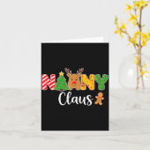 Nanny Claus Funny For Christmas With Reindeer And  カード (黄色い花)