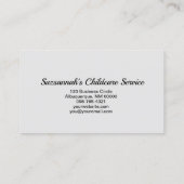 Nanny Custom Oval Professional Photograph 名刺 (裏面)