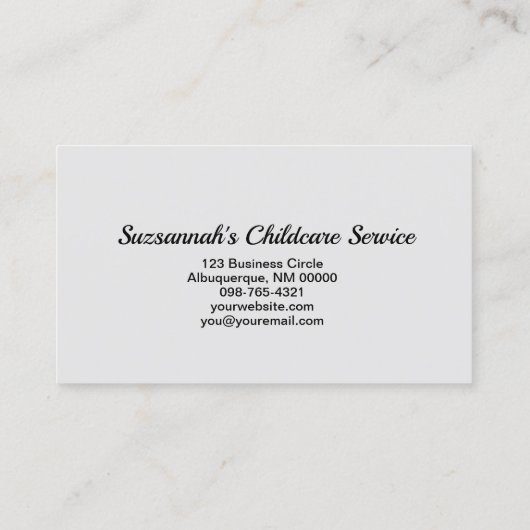 Nanny Custom Oval Professional Photograph 名刺 (裏面)