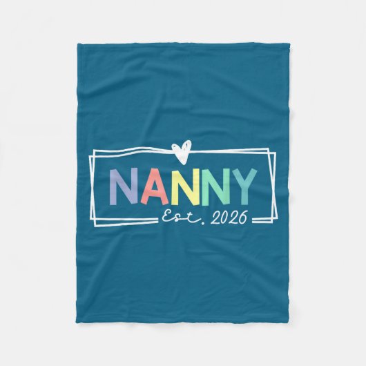 Nanny Est 2026 Promoted To Grandma 2026 For Grandm フリースブランケット (正面)