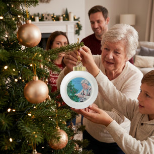 NANNY/GRAMMYからのクリスマスの個人的な挨拶 セラミックボールオーナメント