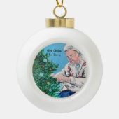 NANNY/GRAMMYからのクリスマスの挨拶 手描き セラミックボールオーナメント (正面)
