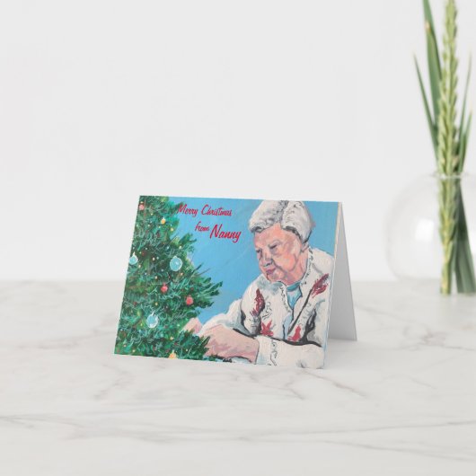 NANNY/GRAMMY（ナニー/グラミー）からのクリスマスの挨拶 手描き カード (正面)