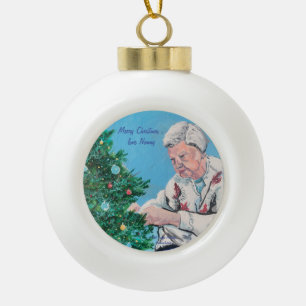 NANNY/GRAMMY Handからのクリスマスグリーティン絵を描グ セラミックボールオーナメント