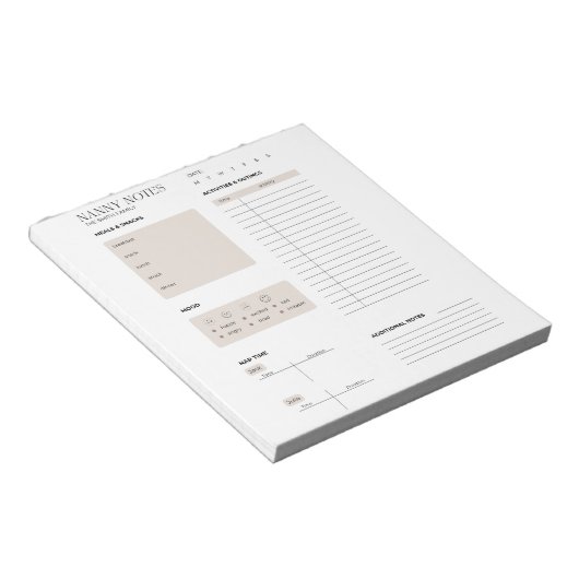 Nanny Notes、Nanny Log ノートパッド (アングル)