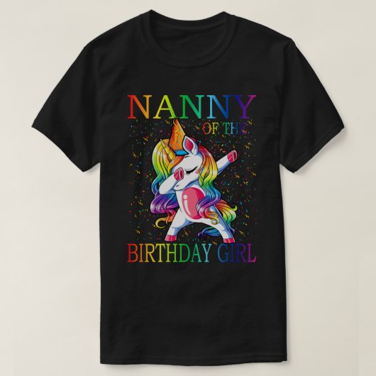 NANNY Of The誕生日ガールユニコーン Tシャツ (デザイン正面)
