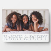 Nanny & Poppy祖父母のパーソナライズされた写真 フォトプラーク (正面)