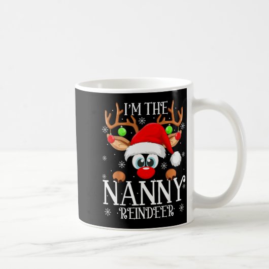 Nanny Reindeer Christmas Family Matching Group Fun コーヒーマグカップ (右)