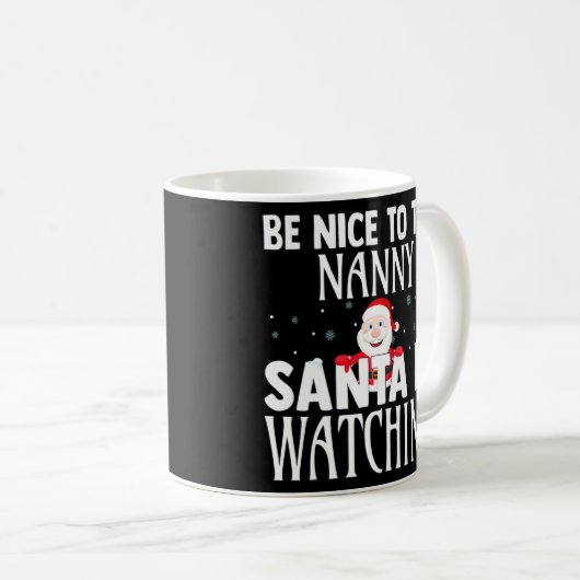 Nanny SantaがChrisを見ている様子に優おもしろいしい コーヒーマグカップ (正面右)