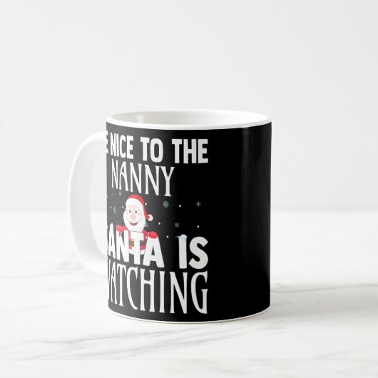Nanny SantaがChrisを見ている様子に優おもしろいしい コーヒーマグカップ (正面左)