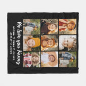 Nanny We love you 9 photo collage フリースブランケット (正面(横))