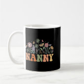Nanny Wildflower Floral Birthday Baby Shower New N コーヒーマグカップ (左)
