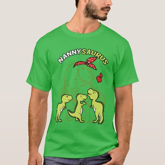 Nannysaurus Nannyyrannosaurus恐竜マザーズ少年 Tシャツ (正面)