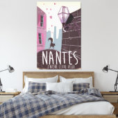 Nantes Franceの都市旅行ポスター キャンバスプリント (インサイチュ (寝室))